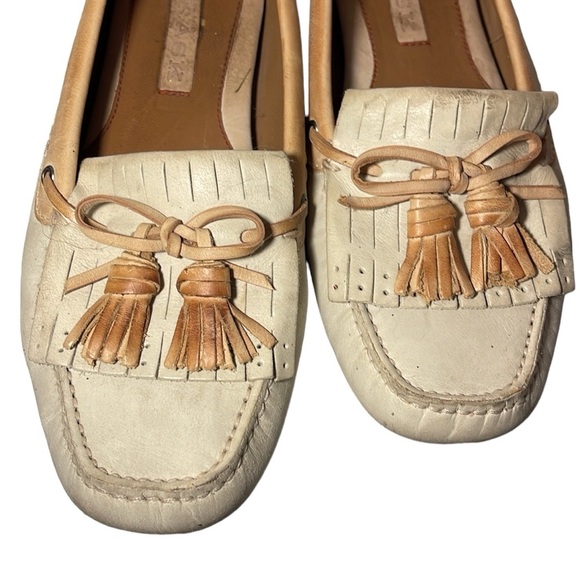 H. S. TRASK women’s Leather grey blue loafers 8M - Picture 5 of 5